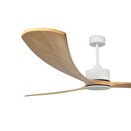 VENTILATEUR DE PLAFOND KAUAI BLANC ET BOIS DE PIN - XXL Ø233 cm