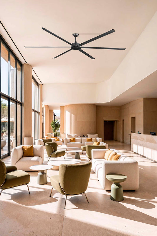 VENTILATEUR DE PLAFOND ROTTERDAM NOIR - XXL Ø 3000 cm