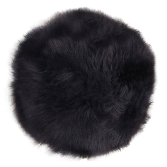 Assise en cuir d'agneau - Assise en cuir d'agneau, noir, Ø35 cm