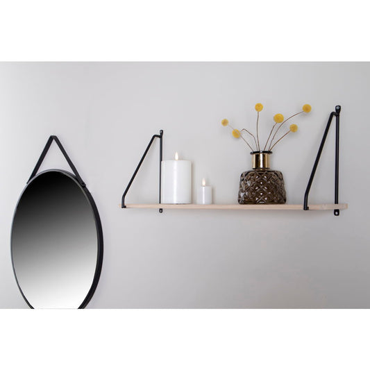 Arnhem Shelf - Etagère, étagère en bois naturel, cadre noir 65x17 cm