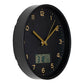 Amiens Wall - Horloge murale à affichage numérique, plastique, noir, mouvement silencieux ø25 cm
