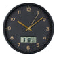 Amiens Wall - Horloge murale à affichage numérique, plastique, noir, mouvement silencieux ø25 cm