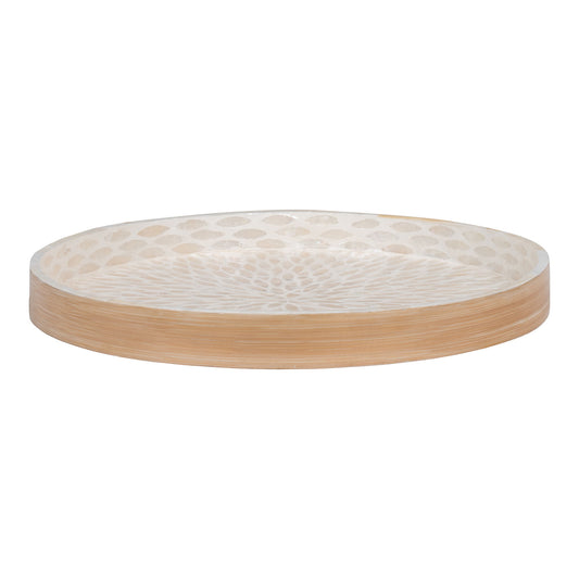 Plateau - <p>Plateau, bambou/capiz, beige, 4x4x3,5 cm</p>