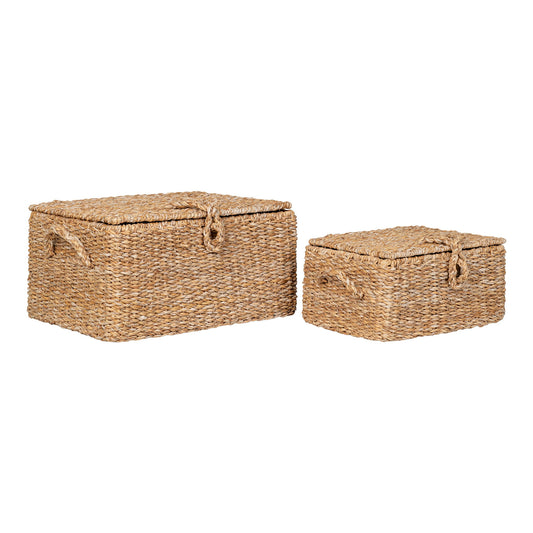 Bogra Baskets - Paniers, jonc de mer/métal, naturel, lot de 2