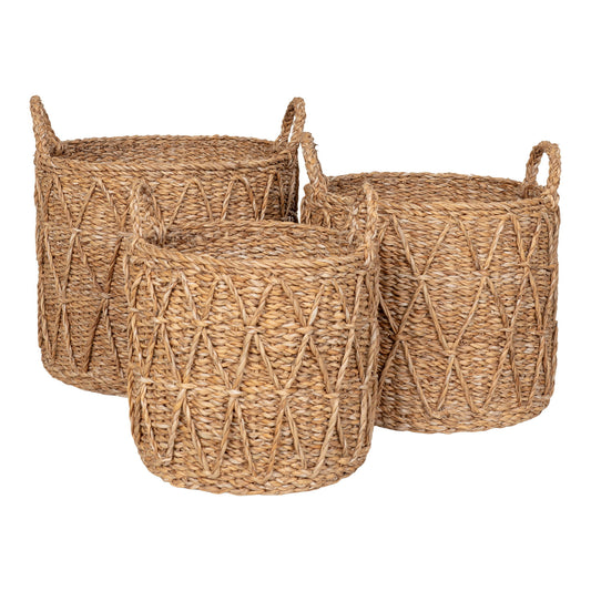 Krabi Baskets - Paniers, joncs de mer, naturels, lot de 3