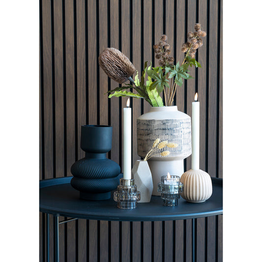 Vase - Vase, verre, noir, ø15x22 cm
