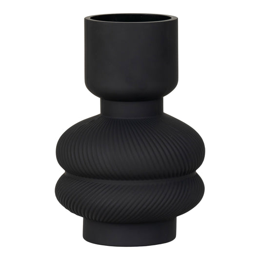 Vase - Vase, verre, noir, ø15x22 cm