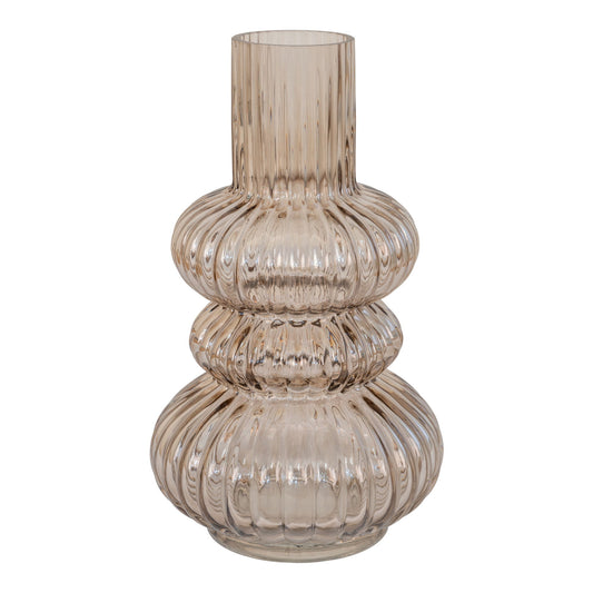 Vase - Vase, verre soufflé bouche, fumé, ø15x25 cm