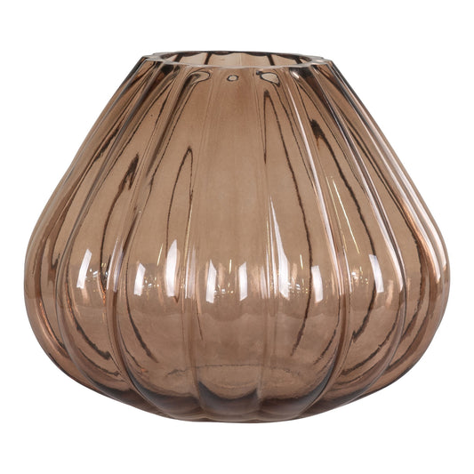 Vase - Vase, verre soufflé bouche, marron, ø2x16 cm