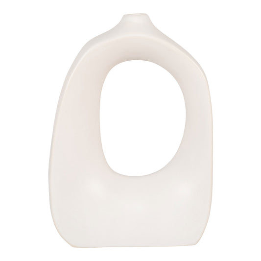Vase - Vase, céramique, blanc, 19x9x28,5 cm