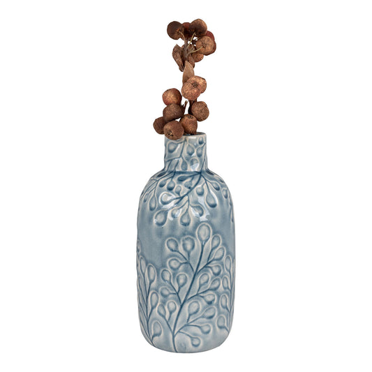 Vase - Vase, céramique, bleu, ø12x26 cm