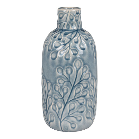 Vase - Vase, céramique, bleu, ø12x26 cm