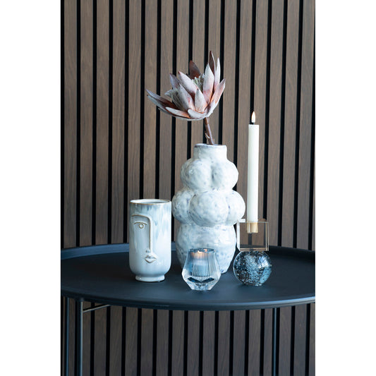 Vase - Vase, céramique, bleu, ø9x17 cm