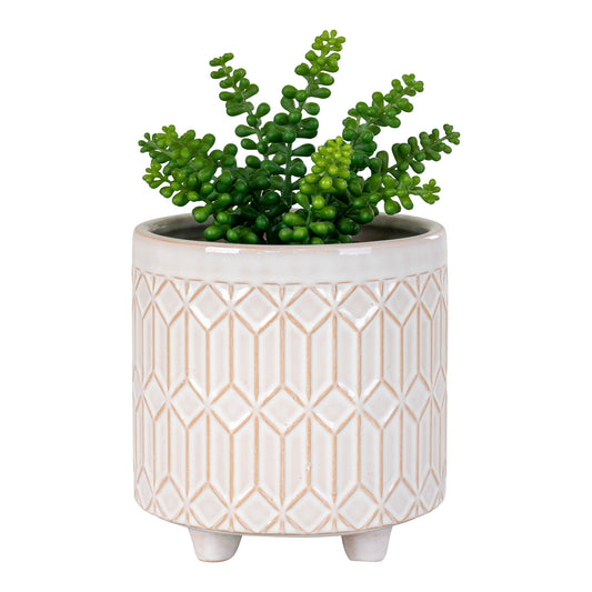 Pot de fleurs - Pot de fleurs, céramique, blanc, rond, grand ø2x19,5 cm