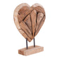 Almada Heart - Décoration coeur en teck, nature, h3 cm