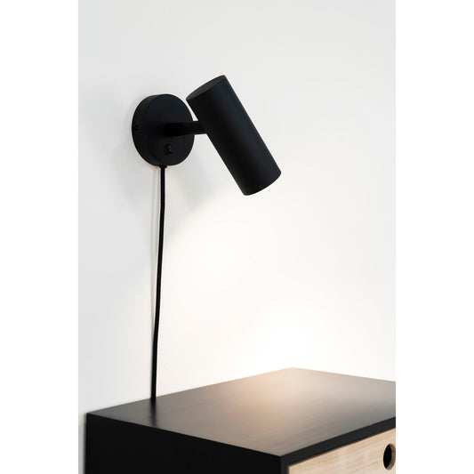 Applique Paris - Lampe, noire, cordon tissu 19 cm