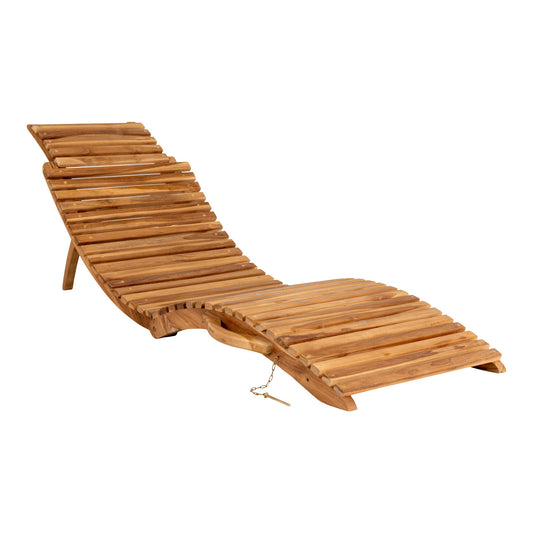 Bain de soleil Arrieta - Bain de soleil en bois de teck, nature