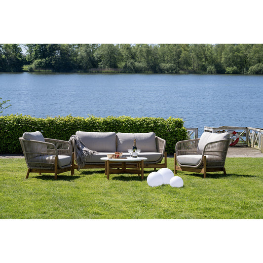 Terracina Lounge Set - Lounge Set, acacia, beige, incl. cushions