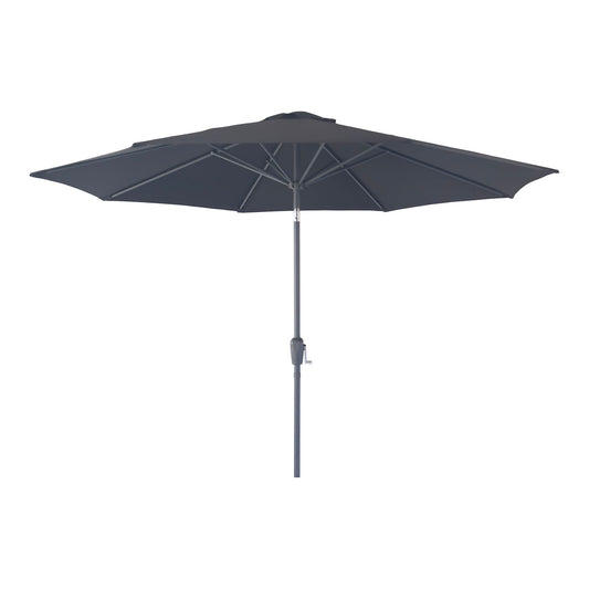 Houston Parasol - <p>Parasol avec manivelle et inclinaison, mât métallique, noir, ø3 cm</p>