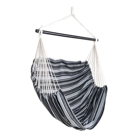 Lamia Hammock Chair - Chaise hamac, polyester/coton, mélèze, noir/gris/blanc