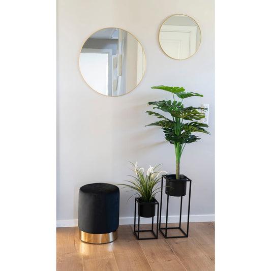 Marla Flowerpots - Pots de fleurs, acier, noir, lot de 2