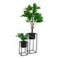 Marla Flowerpots - Pots de fleurs, acier, noir, lot de 2