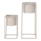 Marla Flowerpots - Pots de fleurs, acier, gris beige, lot de 2