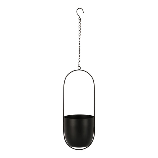 Pot de fleurs suspendu Celle - Pot de fleurs suspendu, métal, noir, 15,5x14,5x37,5 cm