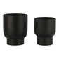 Fulda Flowerpots - Pots de fleurs, métal, noir, lot de 2
