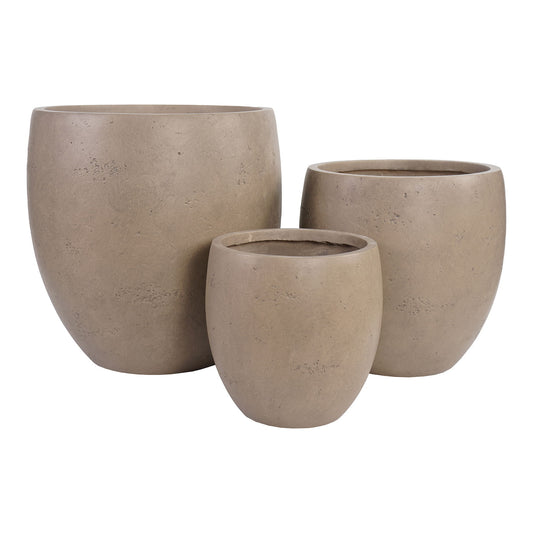 Beckley Pots - Pots, fibre d'argile, marron, lot de 3