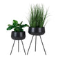 Ardola Flowerpots - Pots de fleurs, acier, noir, lot de 2