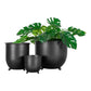Nova Flowerpots - Pots de fleurs, métal, noir, lot de 3