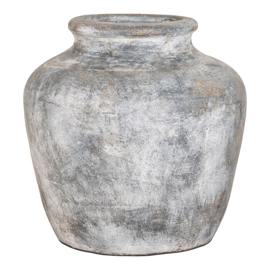 Vase Décoration Santo - Vase Décoration en terre cuite, gris clair antique, Ø3x3 cm