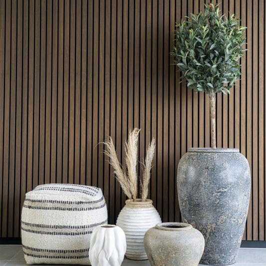 Pot de décoration Capelo - Pot en terre cuite, gris, Ø66x85 cm