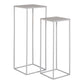 Beja Flower Stand - Jardinière, acier, gris froid, lot de 2