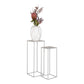 Beja Flower Stand - Jardinière, acier, gris froid, lot de 2