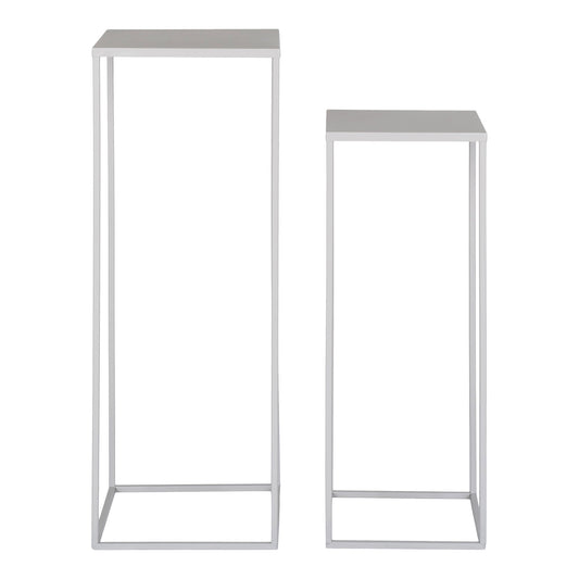 Beja Flower Stand - Jardinière, acier, gris froid, lot de 2