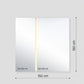 Miroir Luna Light Rectangle taille M 150 x 150 cm