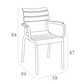 Siesta Paris Chaise de jardin empilable avec accoudoir blanc (par 2 pièces)