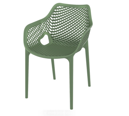 Baratti Carva Chaise de jardin empilable avec accoudoir Vert olive (par 2 pièces)