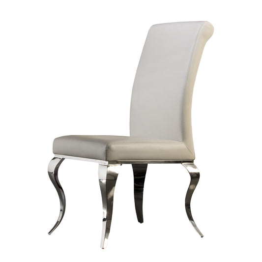 CHAISE   BAROQUE ACIER BLANCHE