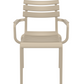 Siesta Paris Chaise de jardin empilable avec accoudoir Taupe (par 2 pièces)
