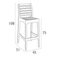 Siesta Ares Tabouret de bar empilable 75 cm Blanc (par 2 unités)