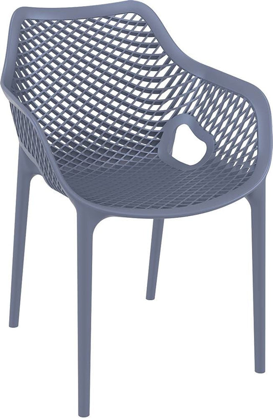 Baratti Carva Chaise de jardin empilable avec accoudoir Gris foncé (par 2 pièces)
