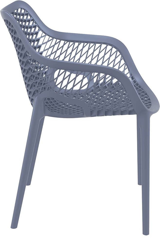 Baratti Carva Chaise de jardin empilable avec accoudoir Gris foncé (par 2 pièces)