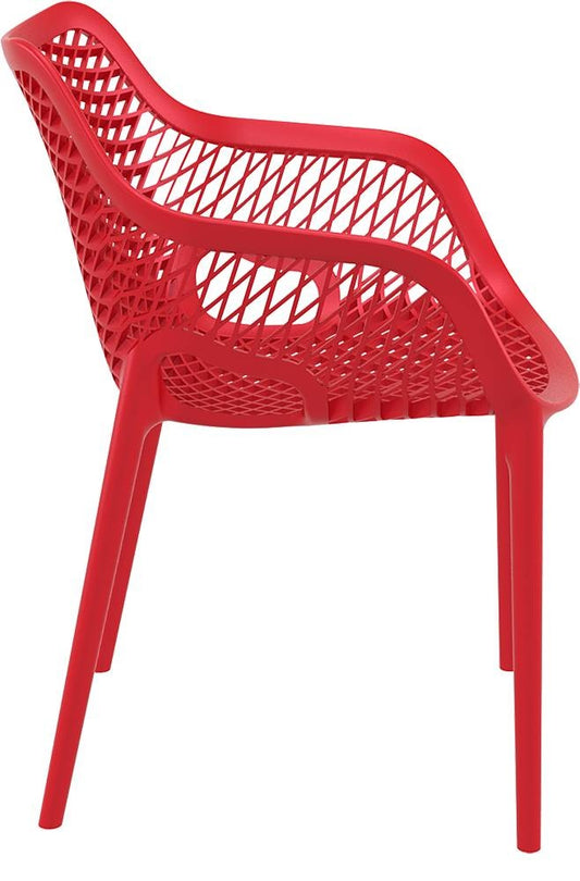 Baratti Carva Chaise de jardin empilable avec accoudoir rouge (par 2 pièces)