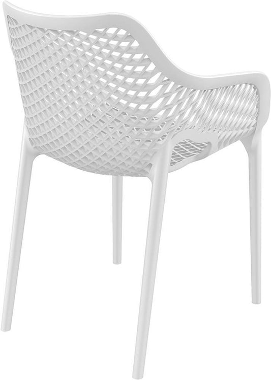 Baratti Carva Chaise de jardin empilable avec accoudoir blanc (par 2 pièces)