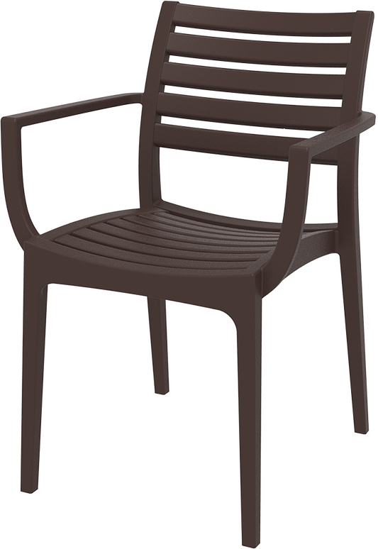 Siesta Artemis Chaise de Jardin Empilable Marron (Par 2 Unités)