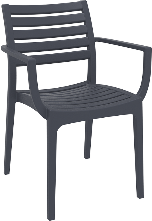 Siesta Artemis Chaise de jardin empilable Gris foncé (par 2 unités)