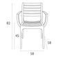 Siesta Artemis Chaise de jardin empilable Gris clair (par 2 pièces)